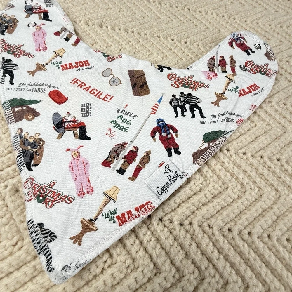 Copper Pearl Bandana Bibs Lot of 3 Cotton Set Elf Christmas Story Checkered